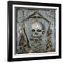 Second Style Opus Vermiculatum Mosaic on Memento Mori with Skull and Plumb-Rule, from Pompei-null-Framed Giclee Print