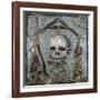 Second Style Opus Vermiculatum Mosaic on Memento Mori with Skull and Plumb-Rule, from Pompei-null-Framed Giclee Print