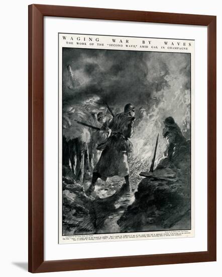 Second Wave of French Troops in German Trenches, WW1-Paul Thiriat-Framed Art Print