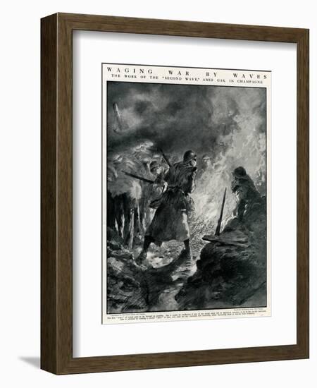 Second Wave of French Troops in German Trenches, WW1-Paul Thiriat-Framed Art Print