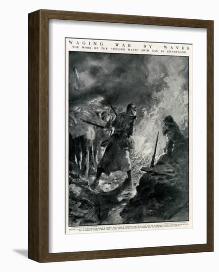 Second Wave of French Troops in German Trenches, WW1-Paul Thiriat-Framed Art Print