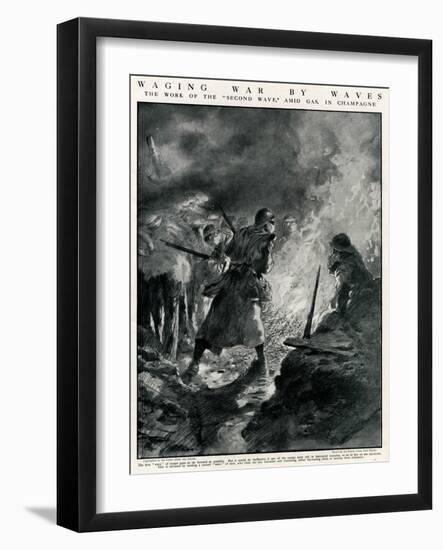 Second Wave of French Troops in German Trenches, WW1-Paul Thiriat-Framed Art Print