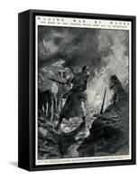 Second Wave of French Troops in German Trenches, WW1-Paul Thiriat-Framed Stretched Canvas