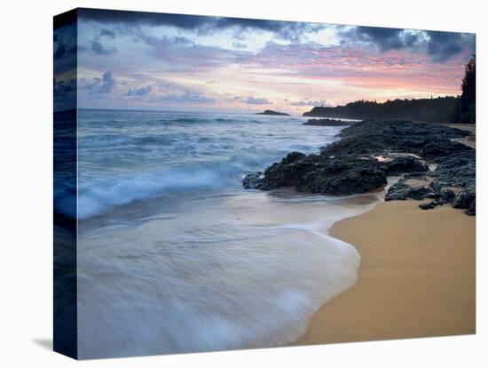 Secret Beach, Kauai, Hawaii, USA-Dennis Flaherty-Stretched Canvas