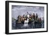 Secret Burial of Hernando de Soto at Night in the Mississippi River 1542-null-Framed Giclee Print