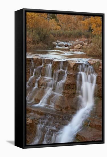 Secret Falls in the Fall, Washington County, Utah, United States of America, North America-James Hager-Framed Stretched Canvas