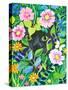 Secret Garden Hidden Cat Art-Isabelle Brent-Stretched Canvas