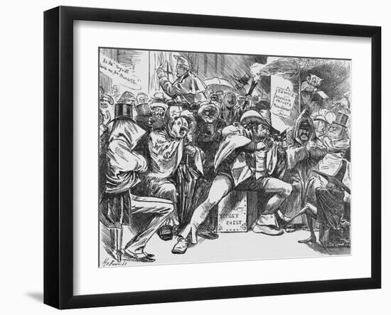 Secret Meeting of the Conservative Party, 1888-Harry Furniss-Framed Giclee Print