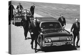 Secret Service Agents in Training Running with Motorcade, Washington DC, 1968-Stan Wayman-Stretched Canvas
