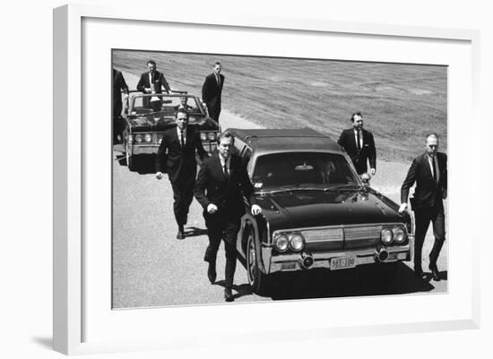 Secret Service Agents in Training Running with Motorcade, Washington DC, 1968-Stan Wayman-Framed Photographic Print