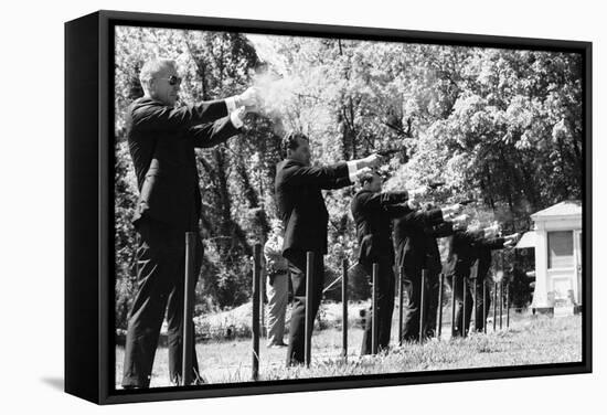 Secret Service Agents in Training Shooting Targets, Washington DC, 1968-Stan Wayman-Framed Stretched Canvas