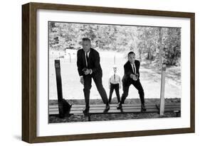 Secret Service Agents Shooting While Instructor Watches, National Arboretum, Washington DC, 1968-Stan Wayman-Framed Photographic Print