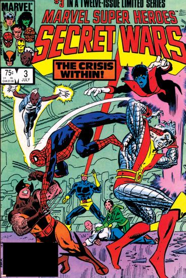 Secret Wars No.3 Cover: Colossus, Nightcrawler, Spider-Man, Wolverine, Storm, Cyclops and X-Men-Mike Zeck-Lamina Framed Poster