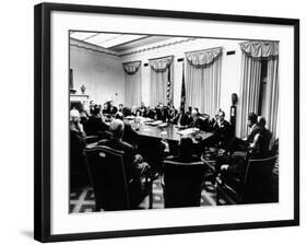 Secret White House Meeting About Resuming the Bombing of North Vietnam-null-Framed Photo