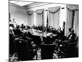 Secret White House Meeting About Resuming the Bombing of North Vietnam-null-Mounted Photo