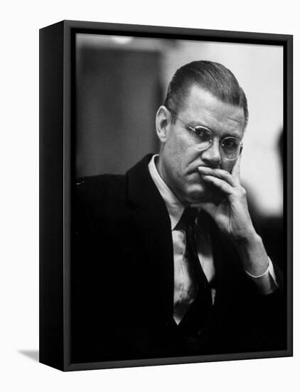 Secretary of Defense, Robert S. Mcnamara, Sitting in His Office-null-Framed Stretched Canvas