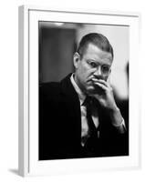 Secretary of Defense, Robert S. Mcnamara, Sitting in His Office-null-Framed Photographic Print