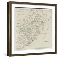 Section of a Map of South Africa-null-Framed Premium Giclee Print
