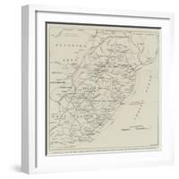 Section of a Map of South Africa-null-Framed Premium Giclee Print