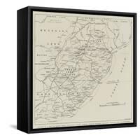 Section of a Map of South Africa-null-Framed Stretched Canvas