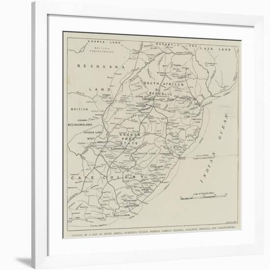 Section of a Map of South Africa-null-Framed Giclee Print