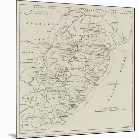 Section of a Map of South Africa-null-Mounted Giclee Print