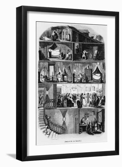 Section of a Parisian Building, Le Magasin Pittoresque, Engraved by John Quartley-Karl Girardet-Framed Giclee Print