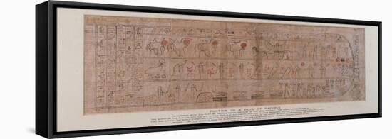 Section of Papyrus Inscribed with Cursive Hieroglyphs-null-Framed Stretched Canvas