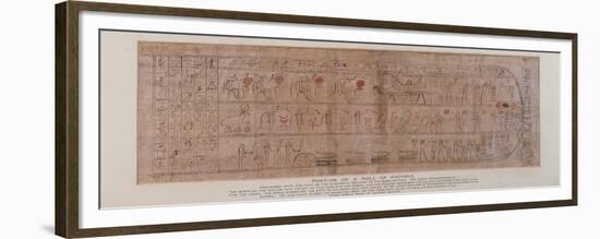 Section of Papyrus Inscribed with Cursive Hieroglyphs-null-Framed Giclee Print