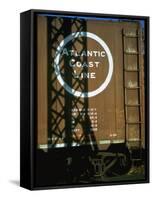 Section of Railroad Box Car W. Logo of the Atlantic Coast Line Railroad, Obscured by Shadow-Walker Evans-Framed Stretched Canvas