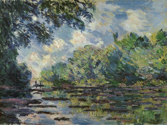Section of the Seine, near Giverny-Claude Monet-Framed Textured Art