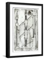 Section of the Wall and Arch of the Absidial Chapels of Reims Cathedral-Villard de Honnecourt-Framed Giclee Print