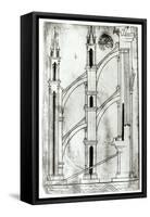 Section of the Wall and Arch of the Absidial Chapels of Reims Cathedral-Villard de Honnecourt-Framed Stretched Canvas