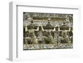 Section of the Wat Arun (Temple of the Dawn), Bangkok, Thailand, Southeast Asia, Asia-John Woodworth-Framed Photographic Print