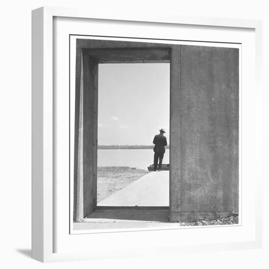 Section of Twelve Foot, Three Mile Concrete Wall with Bulkhead Opening-Walker Evans-Framed Premium Photographic Print