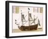 Section Through a French First-Rate Ship of 104 Cannon, from 'Le Naptune Francois', C.1693-1700-Pierre Mortier-Framed Giclee Print