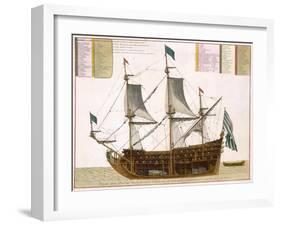 Section Through a French First-Rate Ship of 104 Cannon, from 'Le Naptune Francois', C.1693-1700-Pierre Mortier-Framed Giclee Print