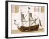 Section Through a French First-Rate Ship of 104 Cannon, from 'Le Naptune Francois', C.1693-1700-Pierre Mortier-Framed Giclee Print