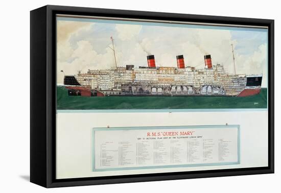 Sectional Plan of R.M.S. Queen Mary by G.Havis-null-Framed Stretched Canvas