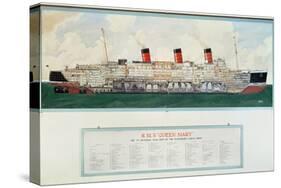 Sectional Plan of R.M.S. Queen Mary by G.Havis-null-Stretched Canvas