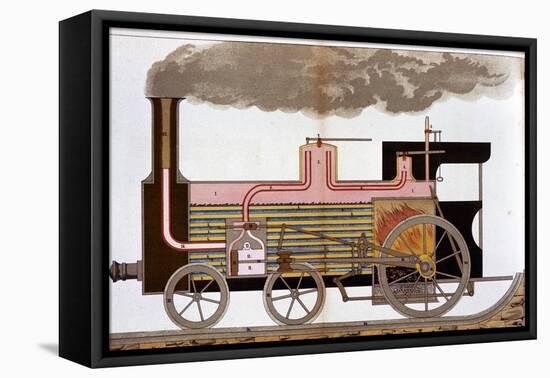 Sectional View of a Mid-19th Century Steam Railway Locomotive, 1882-null-Framed Stretched Canvas