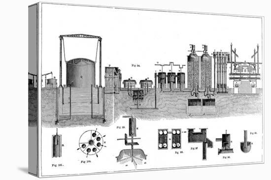 Sectional View of Liverpool Gas Works, 1860-Charles Partington-Stretched Canvas