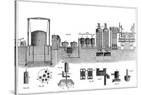 Sectional View of Liverpool Gas Works, 1860-Charles Partington-Stretched Canvas