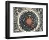 Sectional View of the Earth, Showing Central Fire and Underground Canals Linked to Oceans, 1665-null-Framed Giclee Print