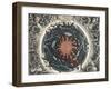 Sectional View of the Earth, Showing Central Fire and Underground Canals Linked to Oceans, 1665-null-Framed Giclee Print