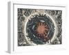 Sectional View of the Earth, Showing Central Fire and Underground Canals Linked to Oceans, 1665-null-Framed Giclee Print