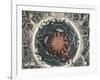 Sectional View of the Earth, Showing Central Fire and Underground Canals Linked to Oceans, 1665-null-Framed Giclee Print