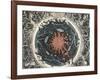 Sectional View of the Earth, Showing Central Fire and Underground Canals Linked to Oceans, 1665-null-Framed Giclee Print