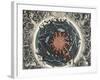 Sectional View of the Earth, Showing Central Fire and Underground Canals Linked to Oceans, 1665-null-Framed Giclee Print