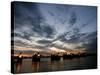 Sections Forming Part of the Thames Barrier are Illuminated after Sunset-null-Stretched Canvas